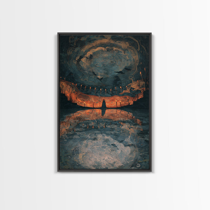The Cave Oracle, Expressionist Gothic Art, Vertical Wall Art, Gothic Horror Wall Art, Canvas Print, Halloween Wall Art