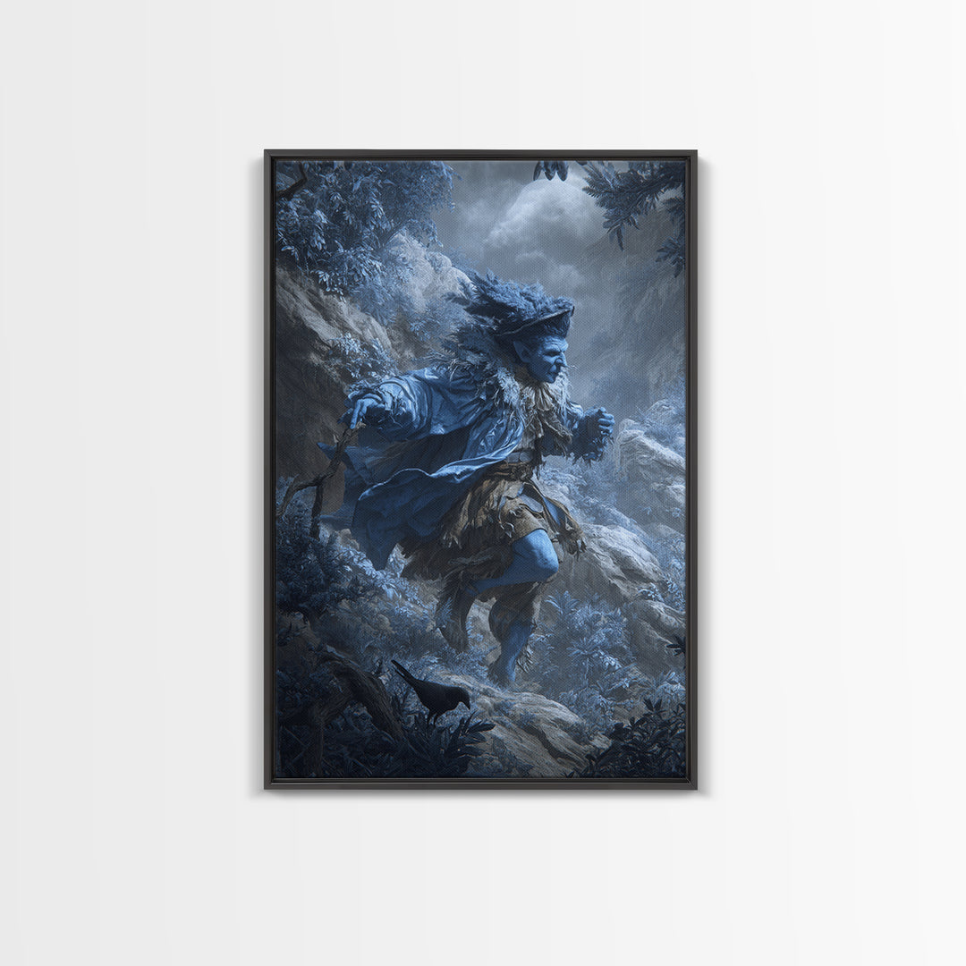 The Frost Goblin, Baroque Witchcraft Art, Vertical Wall Art, Gothic Horror Wall Art, Canvas Print, Halloween Wall Art, Macabre Wall Art