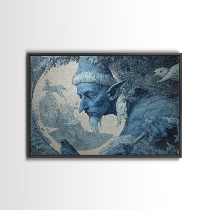 The Frost Goblin, Symbolist Gothic Landscape, Landscape Wall Art, Dark Fantasy Wall Art, Framed Canvas Print, Halloween Wall Art