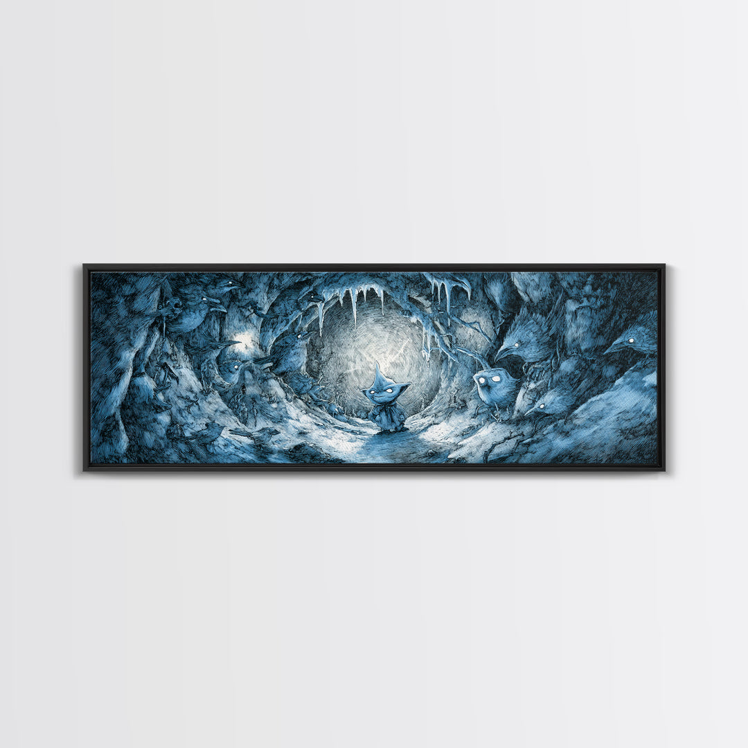 The Frost Goblin, Expressionist Nightmare Art, Extra Wide Wall Art, Dark Halloween Decor, Canvas Print, Halloween Wall Art