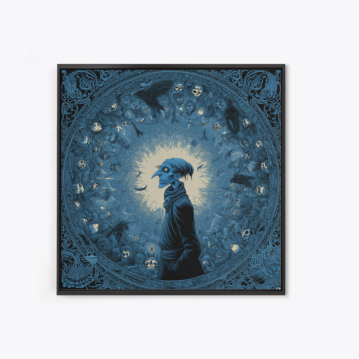 The Frost Goblin, Macabre Folk Print Art, Square Wall Art, Macabre Wall Art, Canvas Print, Halloween Wall Art, Halloween Decor