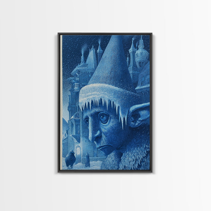 The Frost Goblin, Victorian Macabre Art, Vertical Wall Art, Gothic Horror Wall Art, Framed Canvas Print, Halloween Wall Art