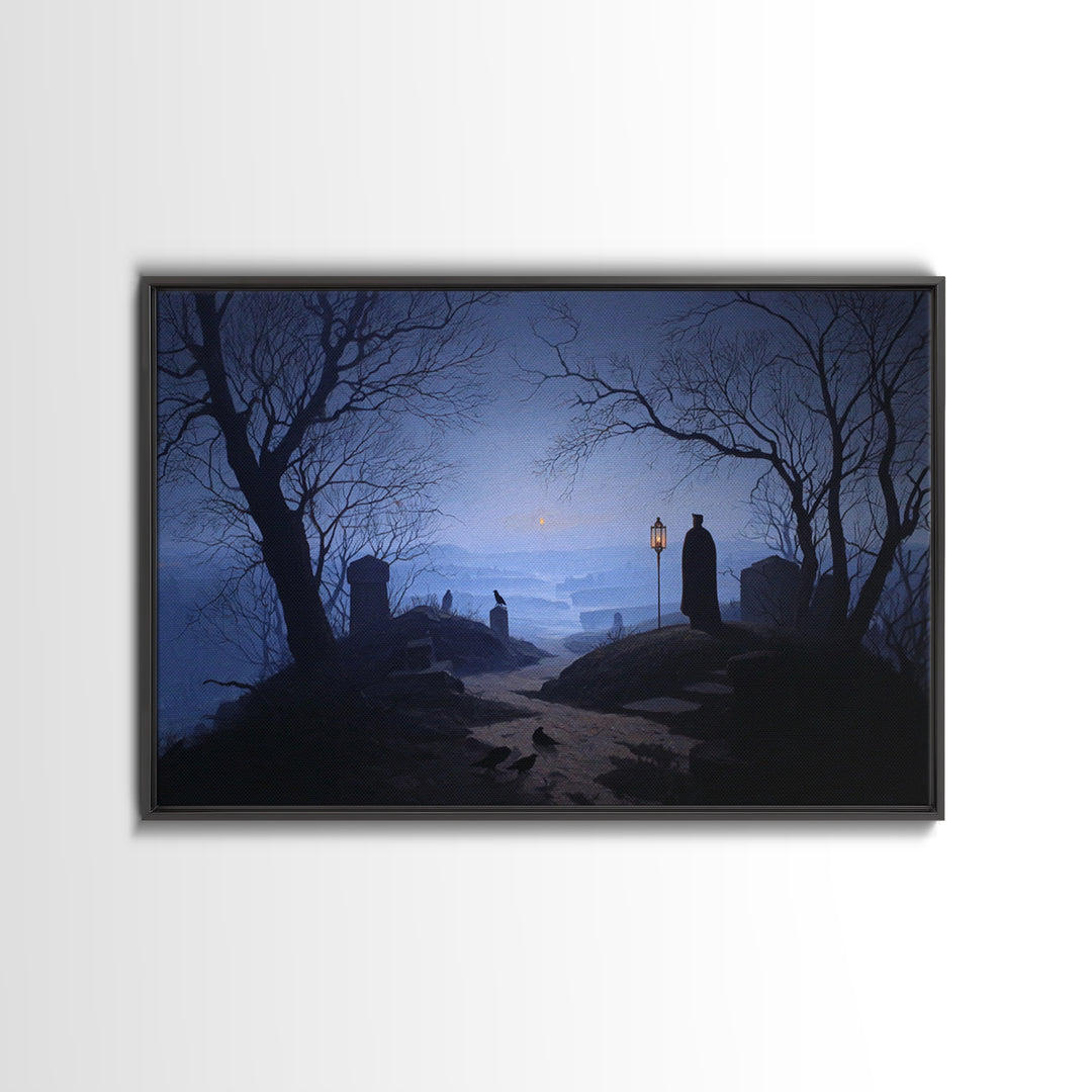 The Crossroads Spirit, Romantic Gothic Landscape, Landscape Wall Art, Gothic Horror Wall Art, Framed Canvas Print