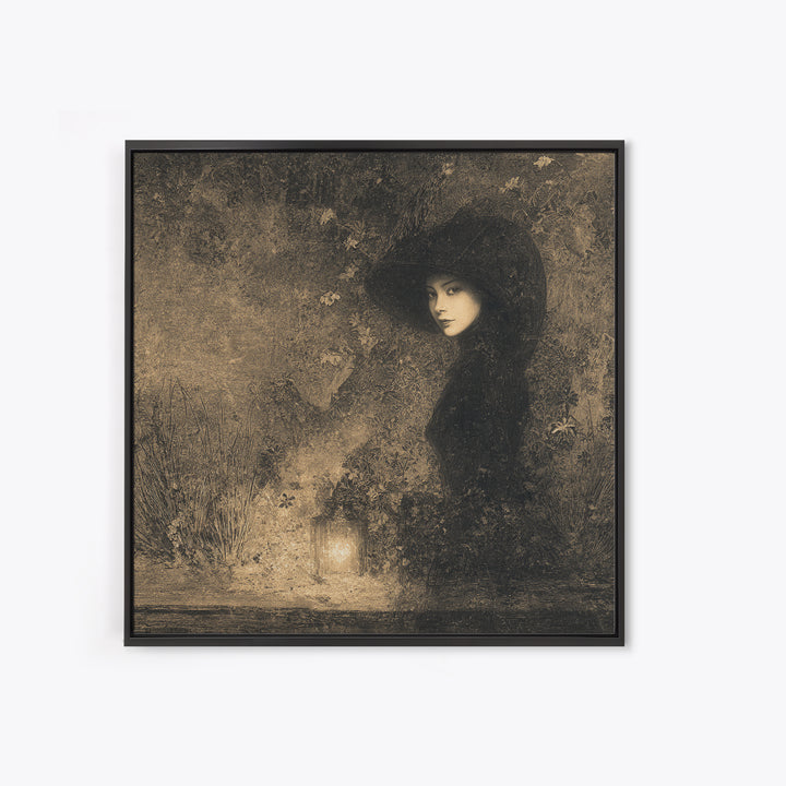 The Crossroads Spirit, Symbolist Dream Art, Square Wall Art, Dark Fantasy Wall Art, Canvas Print, Halloween Wall Art