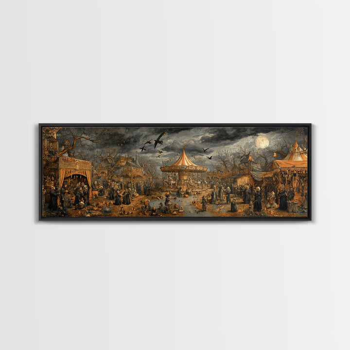 The Abandoned Carnival, Medieval Grotesque Art, Extra Wide Wall Art, Macabre Wall Art, Canvas Print, Halloween Wall Art