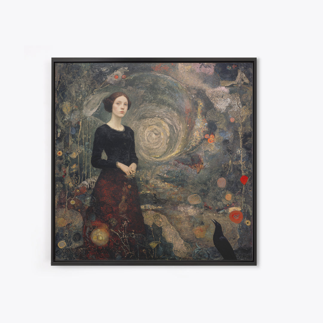 The Witch'S Forest, Symbolist Dream Art, Square Wall Art, Dark Halloween Decor, Canvas Print, Halloween Wall Art, Gothic Home Decor