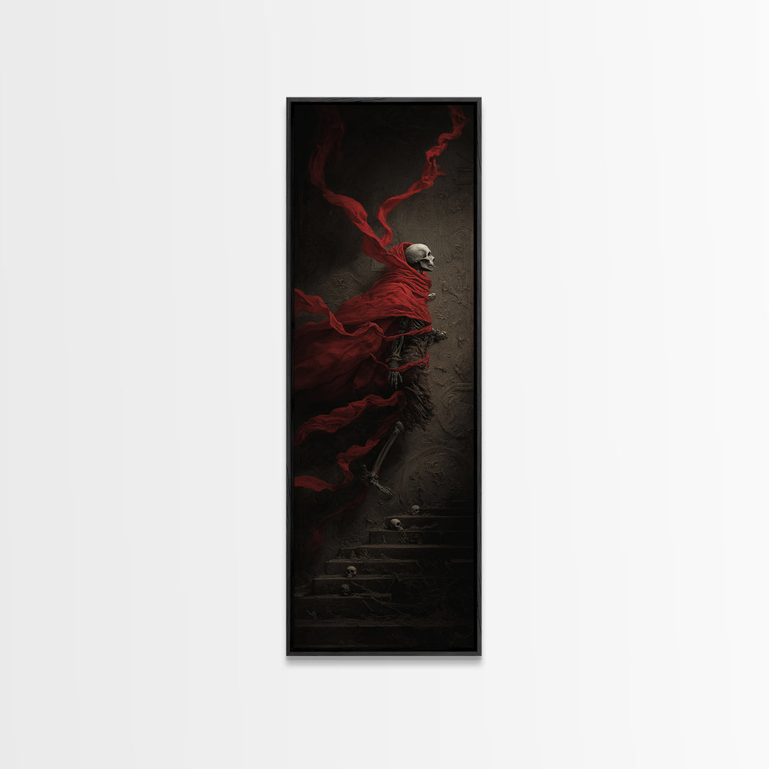 The Forgotten Crypt, Surreal Apocalyptic Art, Tall Narrow Wall Art, Macabre Wall Art, Canvas Print, Halloween Wall Art