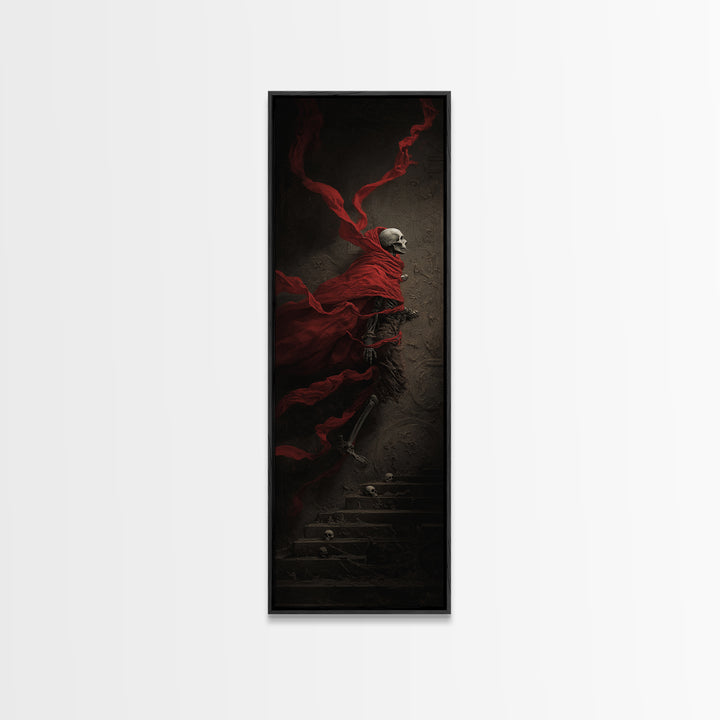 The Forgotten Crypt, Surreal Apocalyptic Art, Tall Narrow Wall Art, Macabre Wall Art, Canvas Print, Halloween Wall Art