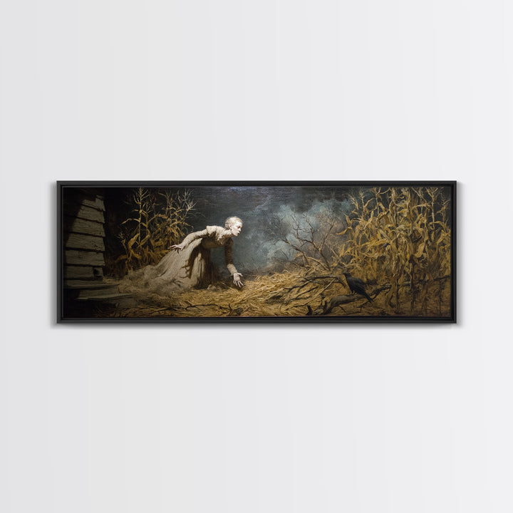 The Possessed Farmhouse, Gothic Nightmare Art, Extra Wide Wall Art, Dark Halloween Decor, Canvas Print, Halloween Wall Art