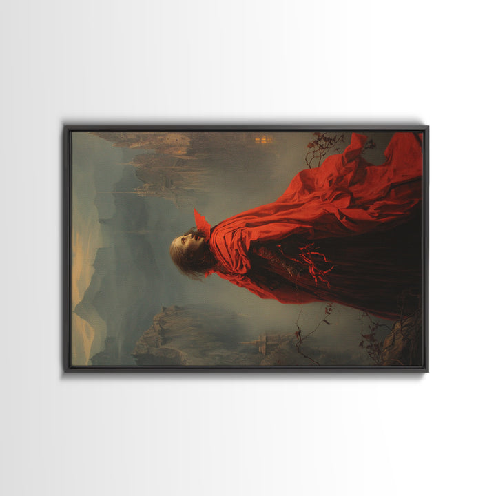 The Vampire Castle, Symbolist Gothic Landscape, Landscape Wall Art, Macabre Wall Art, Canvas Print, Halloween Wall Art, Statement Wall Art