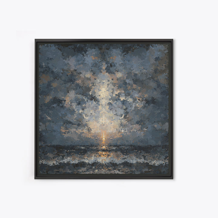 Stormy Sea under a Nearly Black Sky Canvas Print, Dark Art, Fine Art Print, Living Room Decor, Fine Art, Nocturne, Wall Decor, DAR-1x1-5