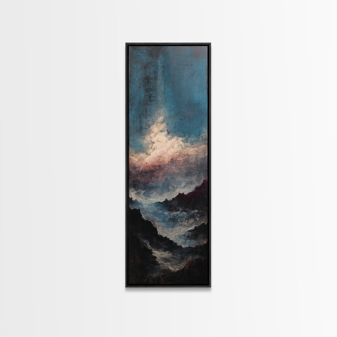 Stormy Sea under a Nearly Black Sky Canvas Print, Dark Art, Fantasy Art, Living Room Decor, Fine Art, Nocturne, DAR-1x3-89