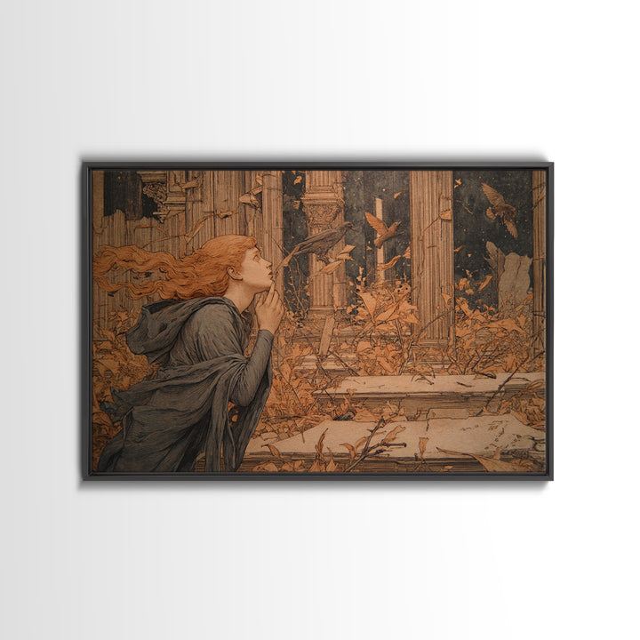The Overgrown Chapel, Symbolist Death Art, Landscape Wall Art, Gothic Horror Wall Art, Canvas Print, Halloween Wall Art