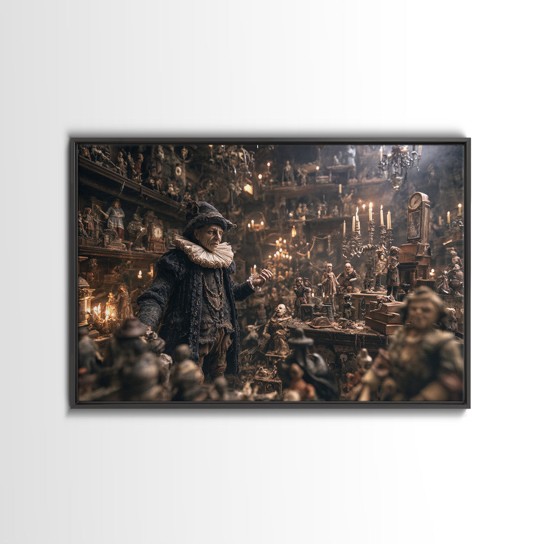 The Midnight Antique Shop, Medieval Grotesque Art, Landscape Wall Art, Gothic Horror Wall Art, Canvas Print, Halloween Wall Art