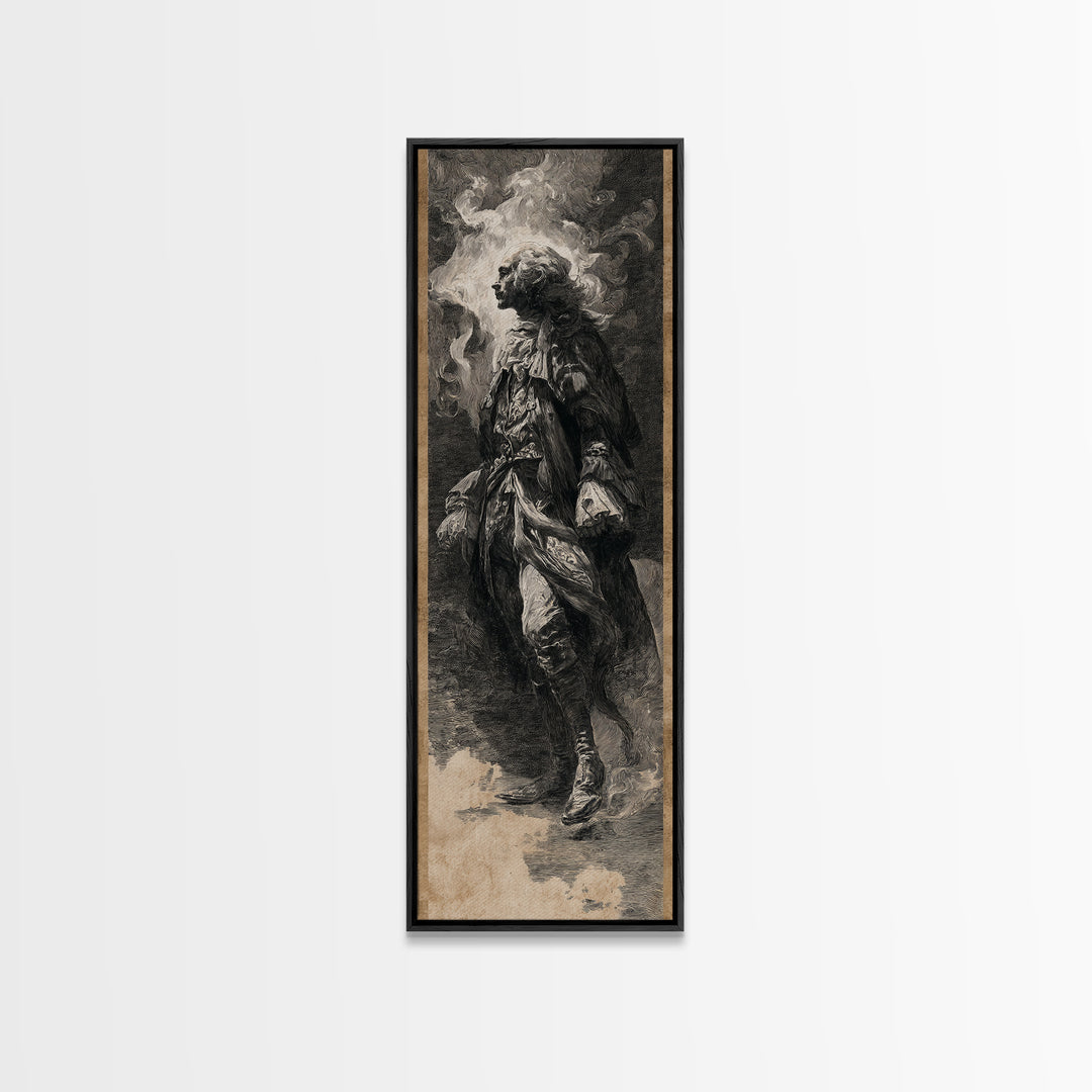 The Haunted Hotel, Baroque Witchcraft Art, Tall Narrow Wall Art, Gothic Horror Wall Art, Framed Canvas Print, Halloween Wall Art