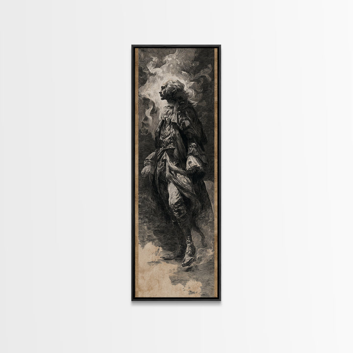The Haunted Hotel, Baroque Witchcraft Art, Tall Narrow Wall Art, Gothic Horror Wall Art, Framed Canvas Print, Halloween Wall Art