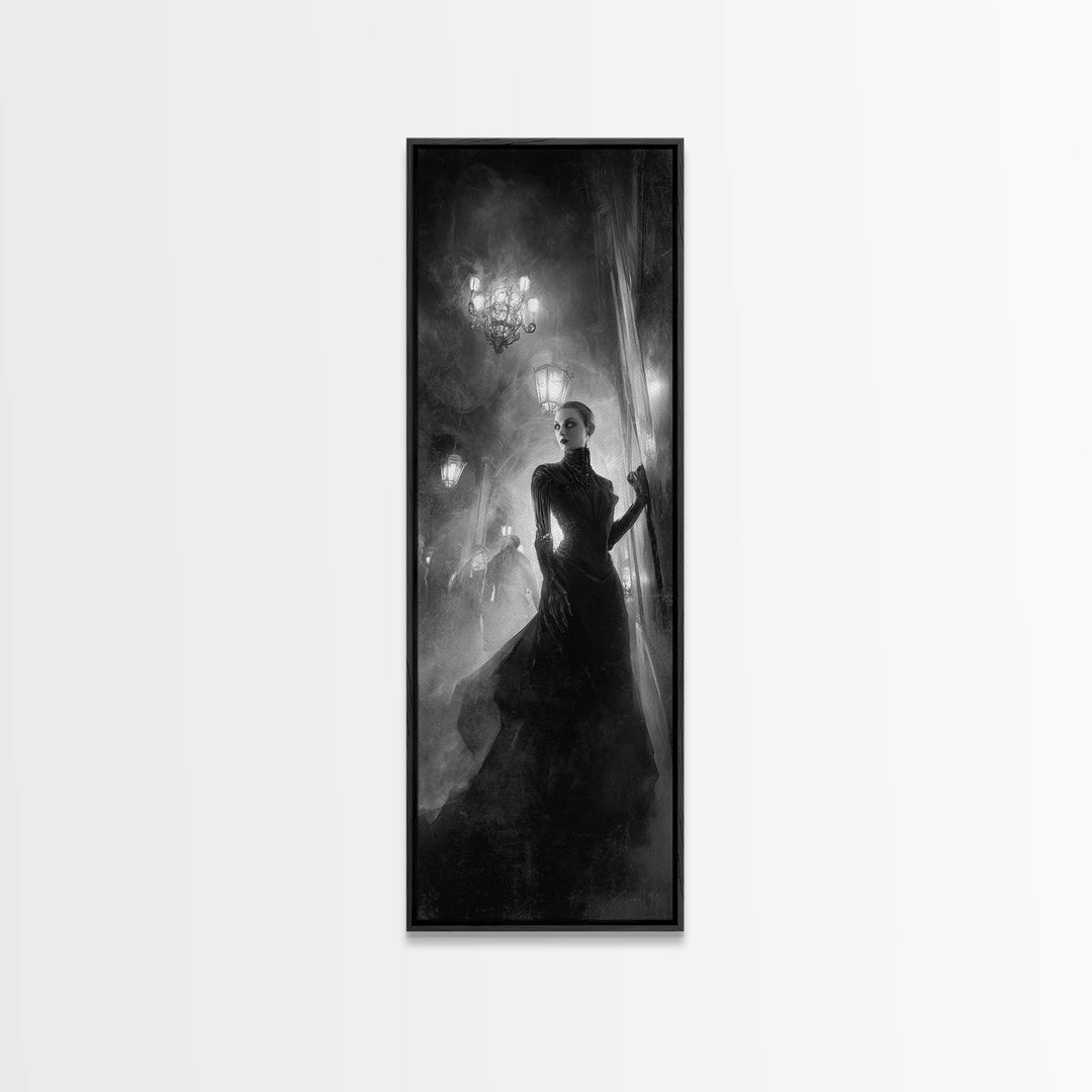 The Haunted Hotel, Biomechanical Horror Art, Tall Narrow Wall Art, Dark Fantasy Wall Art, Canvas Print, Halloween Wall Art
