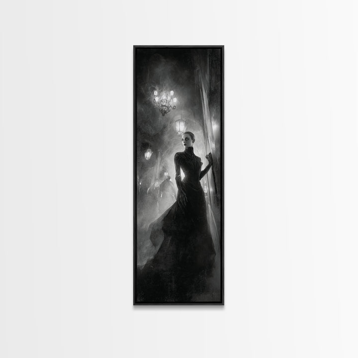 The Haunted Hotel, Biomechanical Horror Art, Tall Narrow Wall Art, Dark Fantasy Wall Art, Canvas Print, Halloween Wall Art
