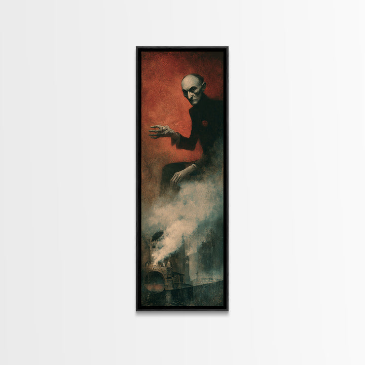 The Abandoned Train Station, Surreal Apocalyptic Art, Tall Narrow Wall Art, Gothic Horror Wall Art, Framed Canvas Print