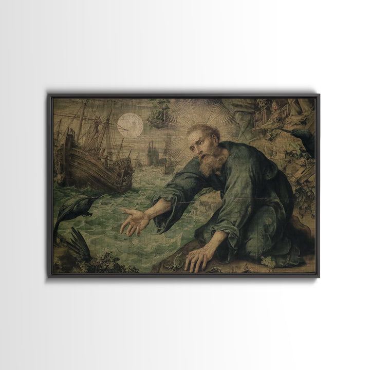 The Shipwreck Cove, Dark Renaissance Art, Landscape Wall Art, Macabre Wall Art, Canvas Print, Halloween Wall Art