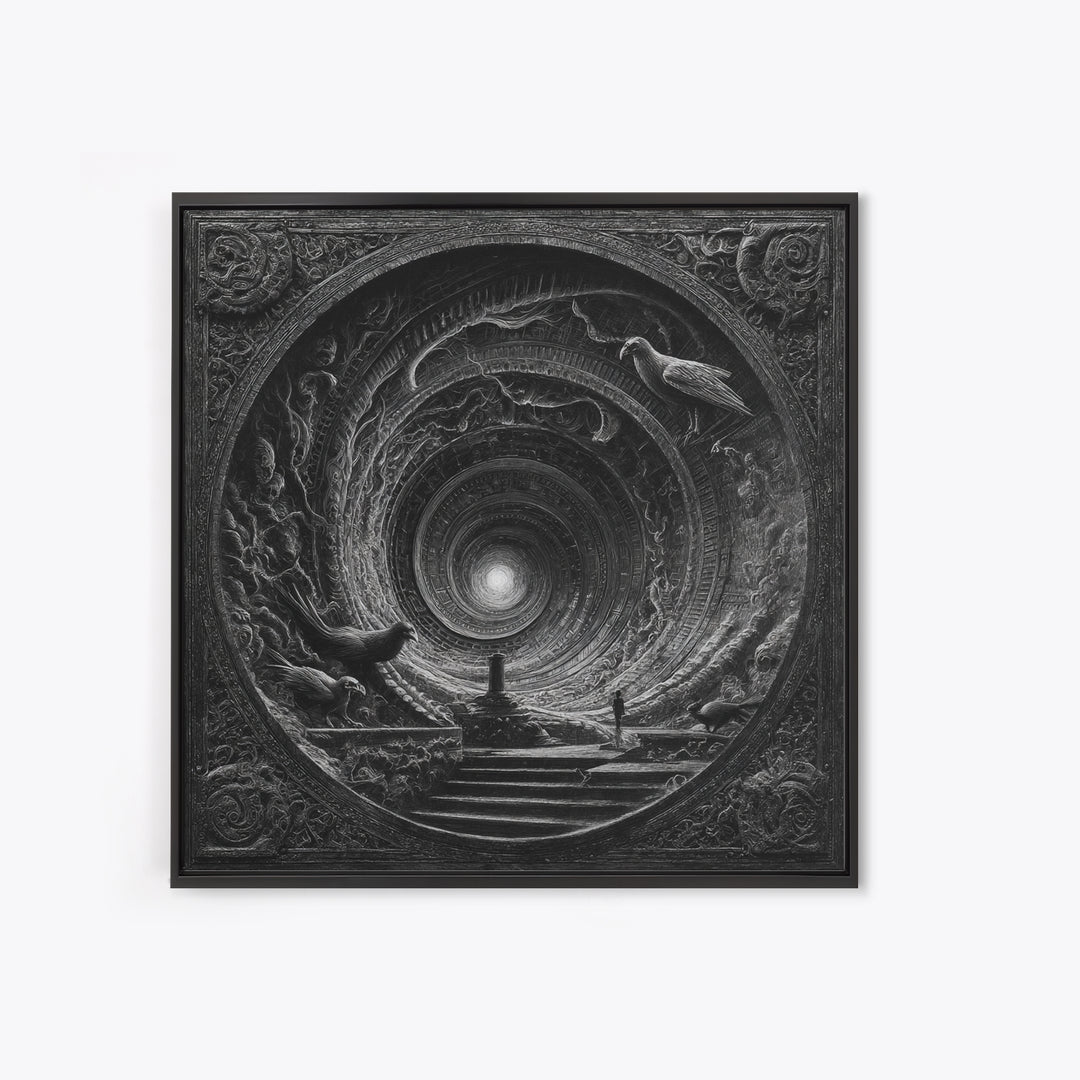 The Silent Schoolhouse, Biomechanical Horror Art, Square Wall Art, Macabre Wall Art, Canvas Print, Halloween Wall Art, Statement Wall Art