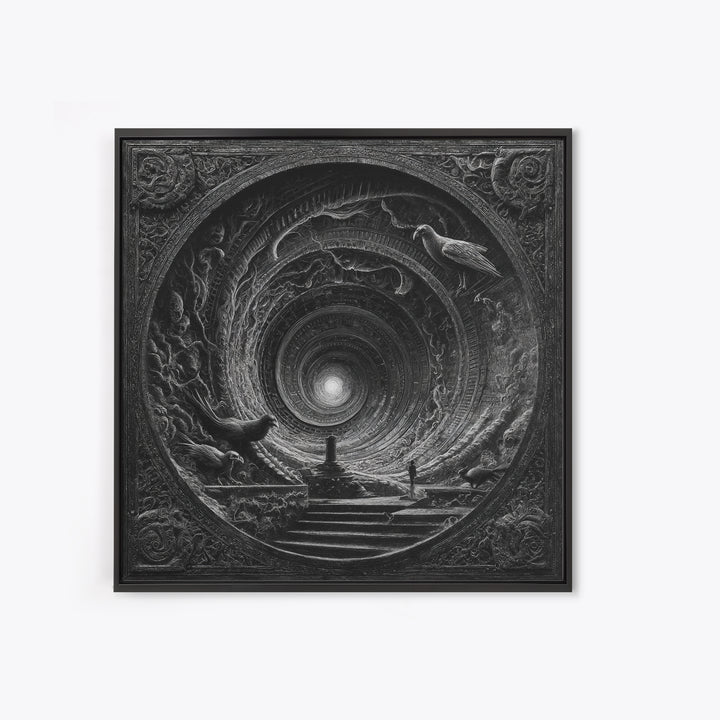 The Silent Schoolhouse, Biomechanical Horror Art, Square Wall Art, Macabre Wall Art, Canvas Print, Halloween Wall Art, Statement Wall Art