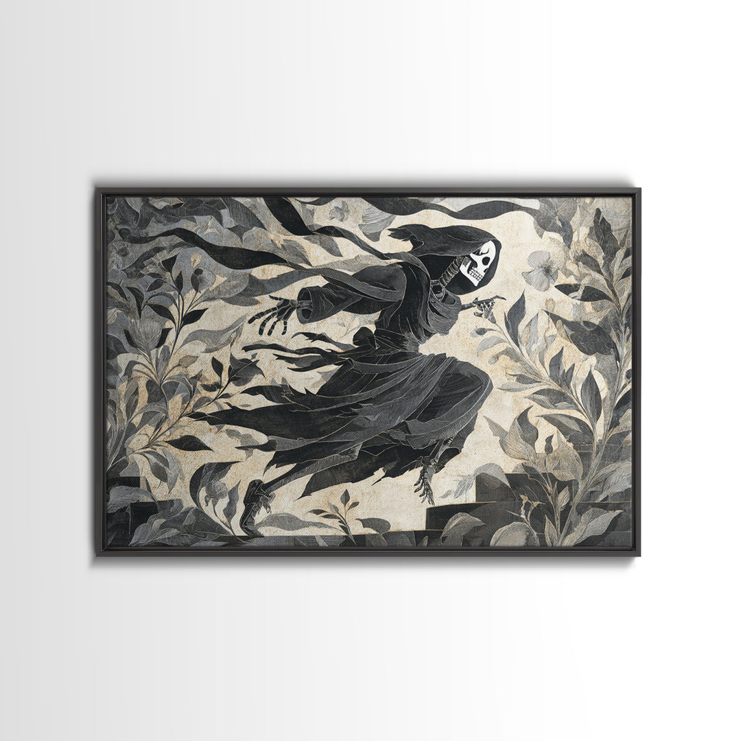 The Cemetery Greenhouse, Macabre Folk Print Art, Landscape Wall Art, Gothic Horror Wall Art, Canvas Print, Halloween Wall Art