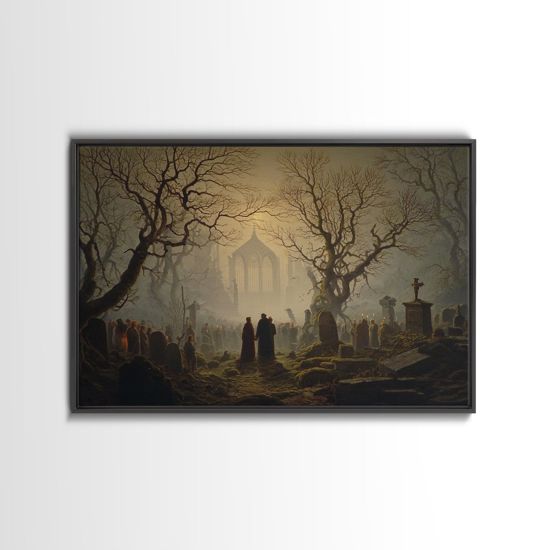 The Ghost Wedding, Romantic Gothic Landscape, Landscape Wall Art, Macabre Wall Art, Canvas Print, Halloween Wall Art