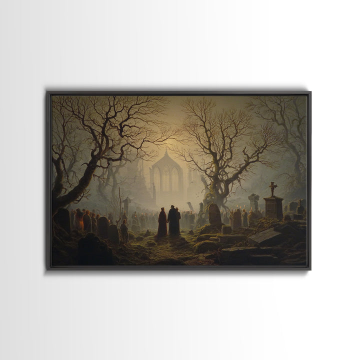 The Ghost Wedding, Romantic Gothic Landscape, Landscape Wall Art, Macabre Wall Art, Canvas Print, Halloween Wall Art