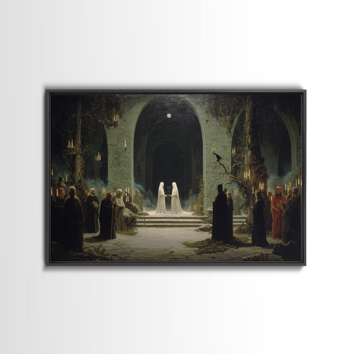 The Ghost Wedding, Symbolist Gothic Landscape, Landscape Wall Art, Dark Fantasy Wall Art, Canvas Print, Halloween Wall Art