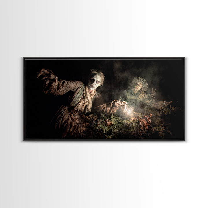The Haunted Hayride, Gothic Nightmare Art, Wide Panoramic Art, Gothic Horror Wall Art, Canvas Print, Halloween Wall Art