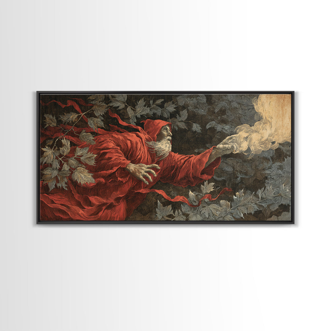 The Haunted Hayride, Visionary Gothic Art, Wide Panoramic Art, Dark Halloween Decor, Canvas Print, Halloween Wall Art