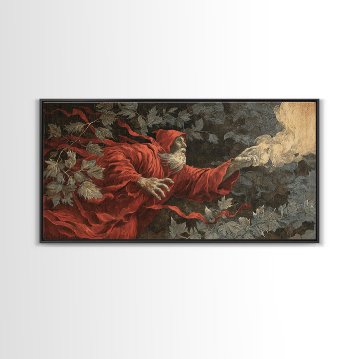 The Haunted Hayride, Visionary Gothic Art, Wide Panoramic Art, Dark Halloween Decor, Canvas Print, Halloween Wall Art