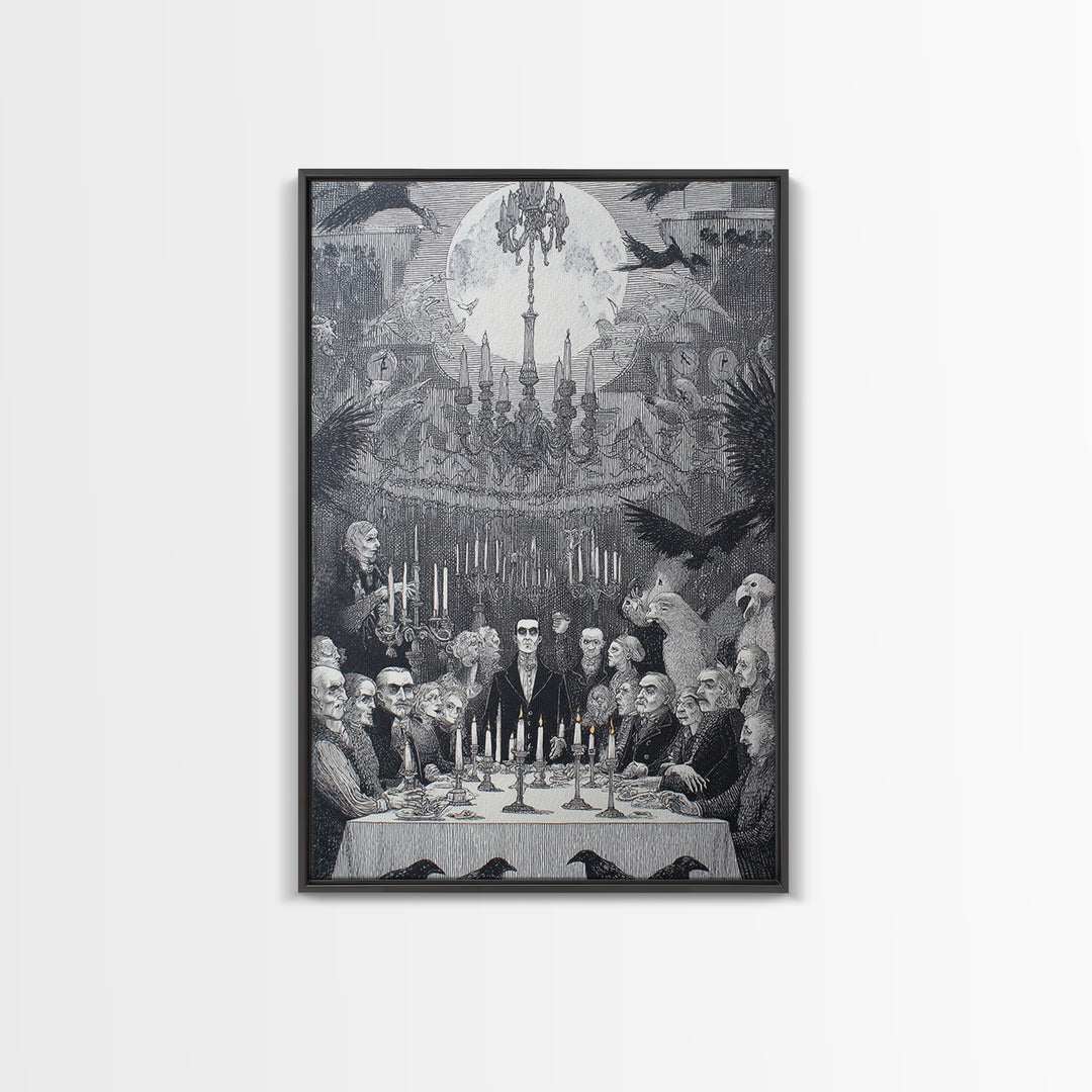 The Vampire Banquet, Victorian Macabre Art, Vertical Wall Art, Dark Fantasy Wall Art, Canvas Print, Halloween Wall Art, Horror Wall Art