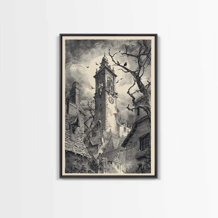 The Thirteenth Bell, Victorian Macabre Art, Vertical Wall Art, Gothic Horror Wall Art, Canvas Print, Halloween Wall Art