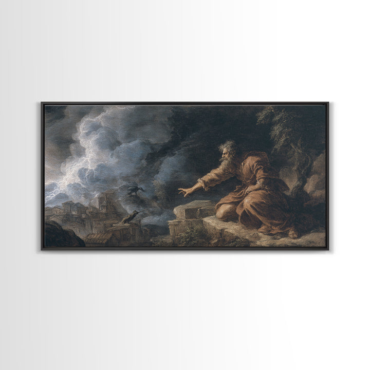 The Halloween Storm, Baroque Witchcraft Art, Wide Panoramic Art, Dark Fantasy Wall Art, Canvas Print, Halloween Wall Art