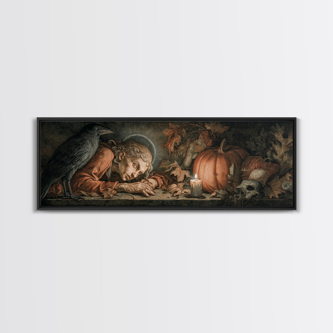 The First Frost Awakening, Dark Renaissance Art, Extra Wide Wall Art, Dark Fantasy Wall Art, Framed Canvas Print