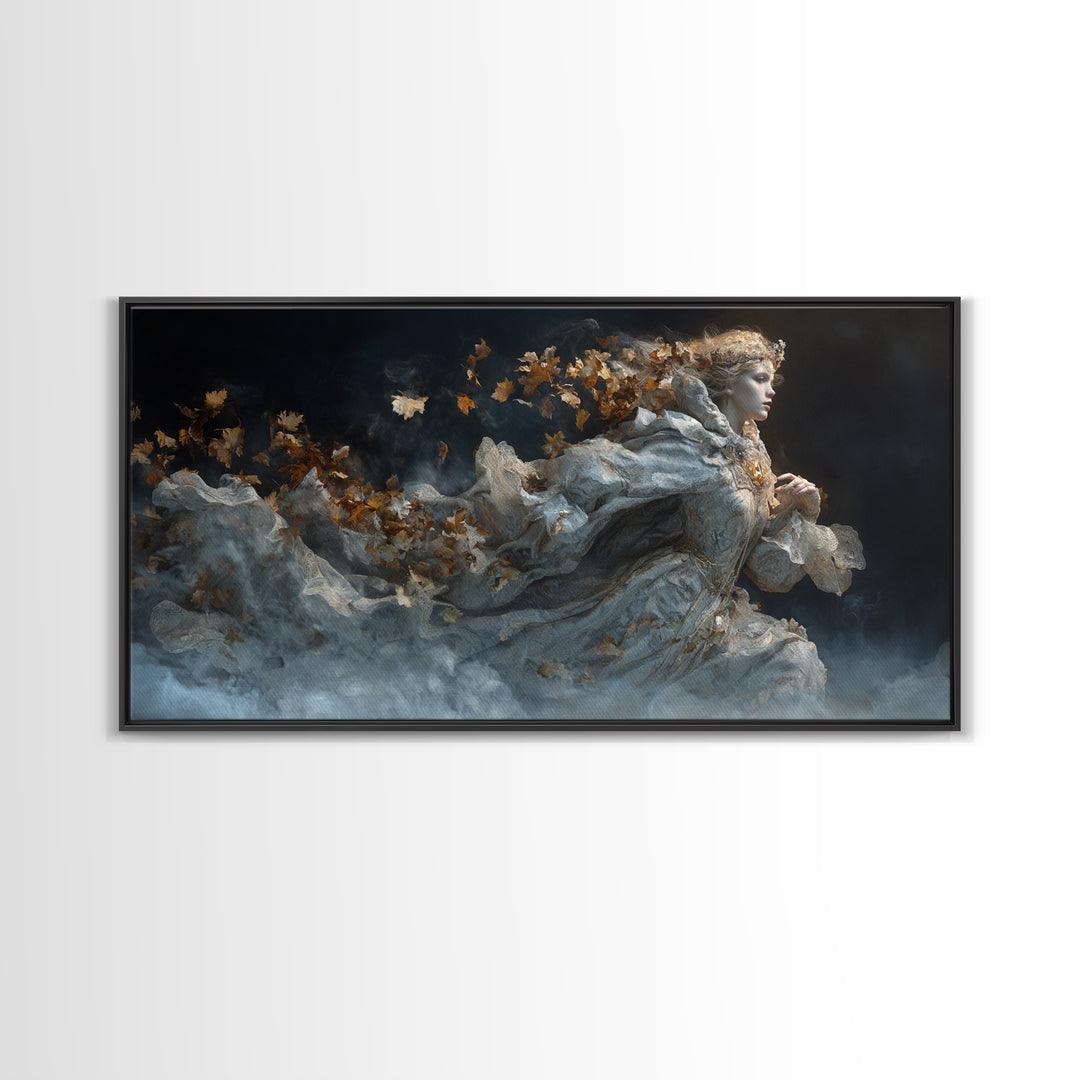 The First Frost Awakening, Apocalyptic Romantic Art, Wide Panoramic Art, Gothic Horror Wall Art, Canvas Print, Halloween Wall Art