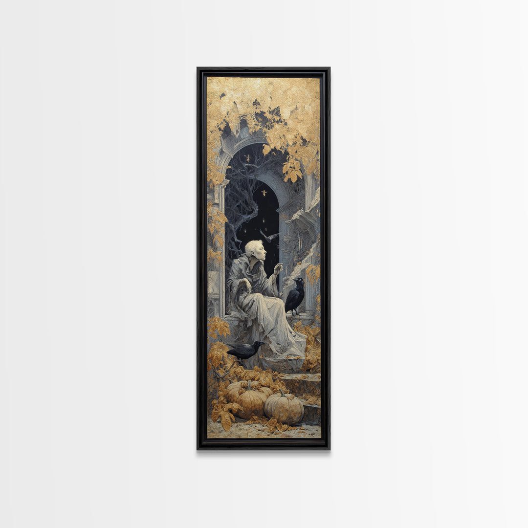 The First Frost Awakening, Surreal Apocalyptic Art, Tall Narrow Wall Art, Gothic Horror Wall Art, Framed Canvas Print