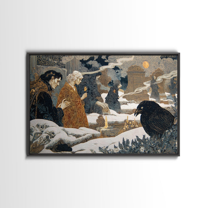 The Living Spellbook, Symbolist Death Art, Landscape Wall Art, Dark Fantasy Wall Art, Canvas Print, Halloween Wall Art