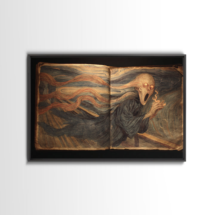 The Living Spellbook, Expressionist Gothic Art, Landscape Wall Art, Dark Halloween Decor, Canvas Print, Halloween Wall Art, Horror Wall Art