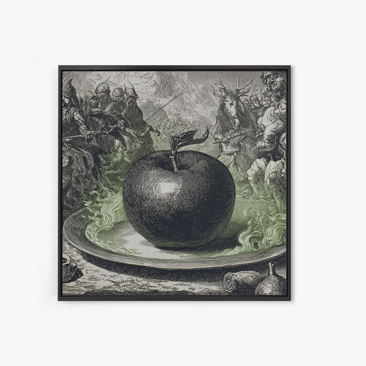The Poisoned Apple, Renaissance Engraving Art, Square Wall Art, Dark Fantasy Wall Art, Canvas Print, Halloween Wall Art, Gothic Home Decor