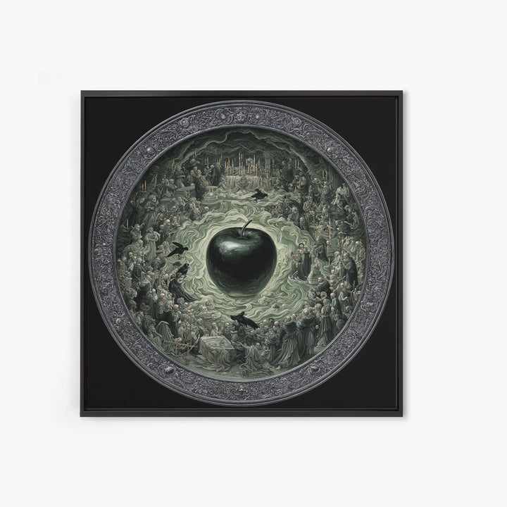 The Poisoned Apple, Danse Macabre Art, Square Wall Art, Macabre Wall Art, Canvas Print, Halloween Wall Art
