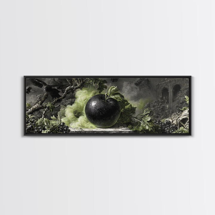 The Poisoned Apple, Dark Romantic Horror Art, Extra Wide Wall Art, Dark Halloween Decor, Canvas Print, Halloween Wall Art