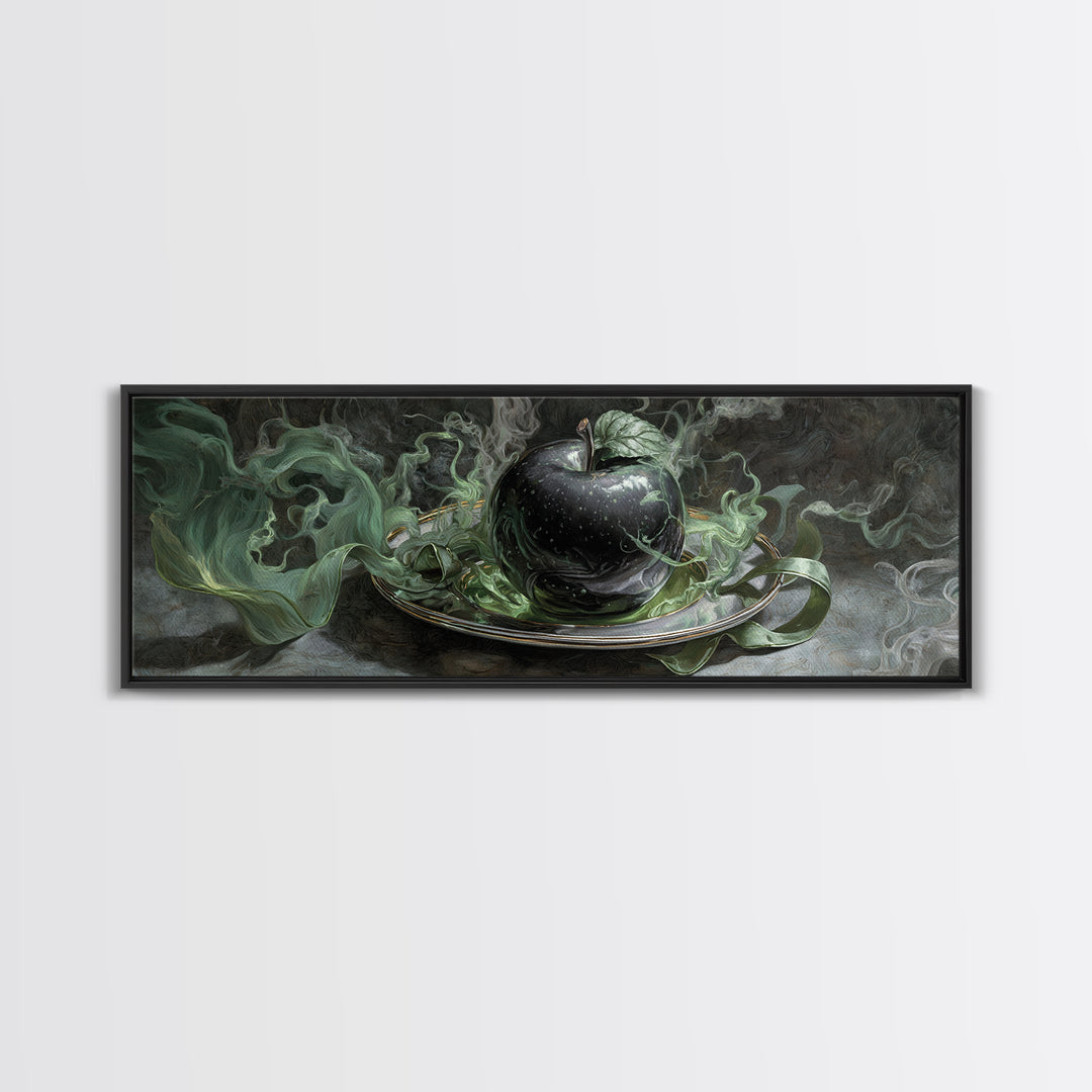 The Poisoned Apple, Visionary Gothic Art, Extra Wide Wall Art, Gothic Horror Wall Art, Framed Canvas Print, Halloween Wall Art