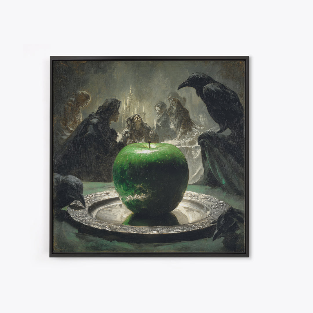The Poisoned Apple, Decadent Gothic Art, Square Wall Art, Macabre Wall Art, Canvas Print, Halloween Wall Art, Gothic Home Decor