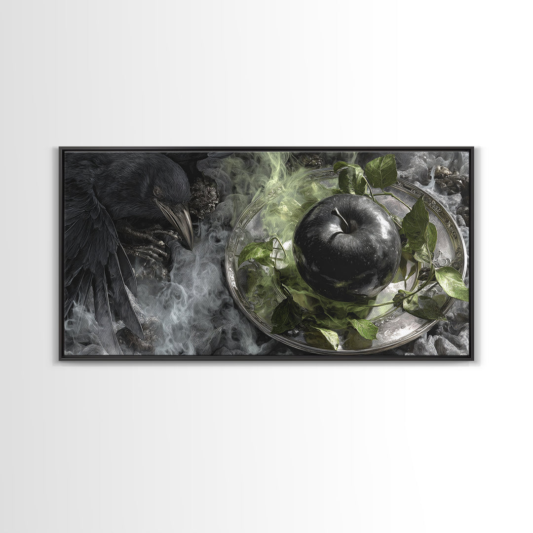 The Poisoned Apple, Grotesque Carnival Art, Wide Panoramic Art, Macabre Wall Art, Framed Canvas Print, Halloween Wall Art