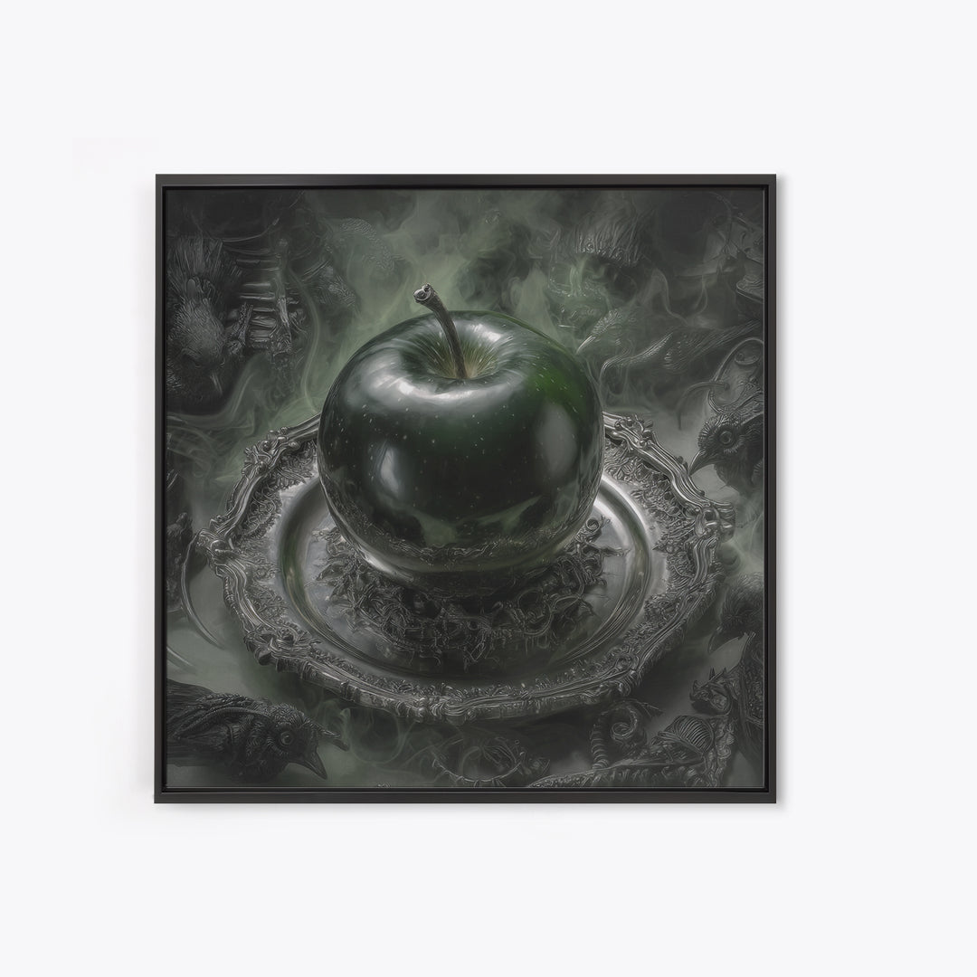 The Poisoned Apple, Biomechanical Horror Art, Square Wall Art, Dark Fantasy Wall Art, Canvas Print, Halloween Wall Art, Spooky Wall Decor