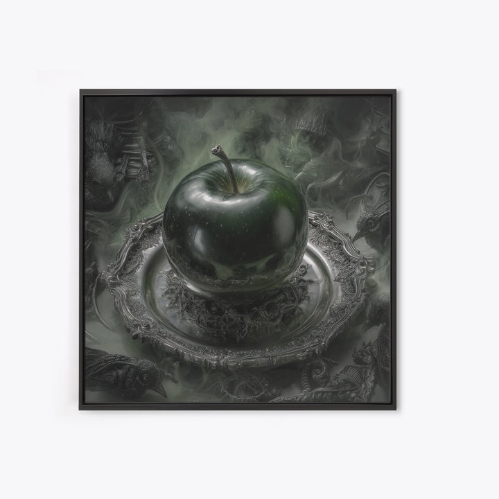The Poisoned Apple, Biomechanical Horror Art, Square Wall Art, Dark Fantasy Wall Art, Canvas Print, Halloween Wall Art, Spooky Wall Decor