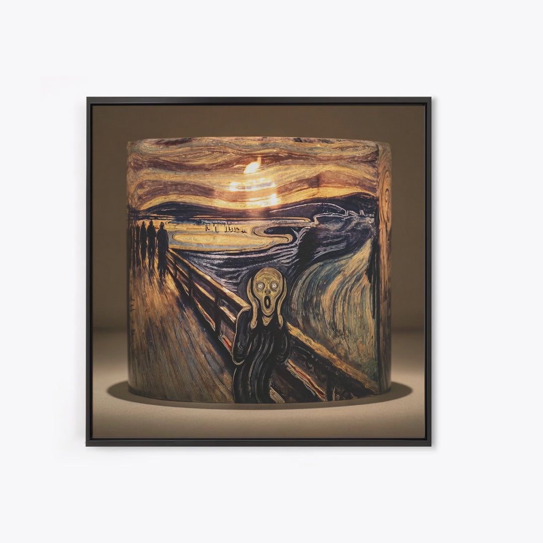 The Black Wax Candle, Expressionist Gothic Art, Square Wall Art, Dark Fantasy Wall Art, Framed Canvas Print, Halloween Wall Art